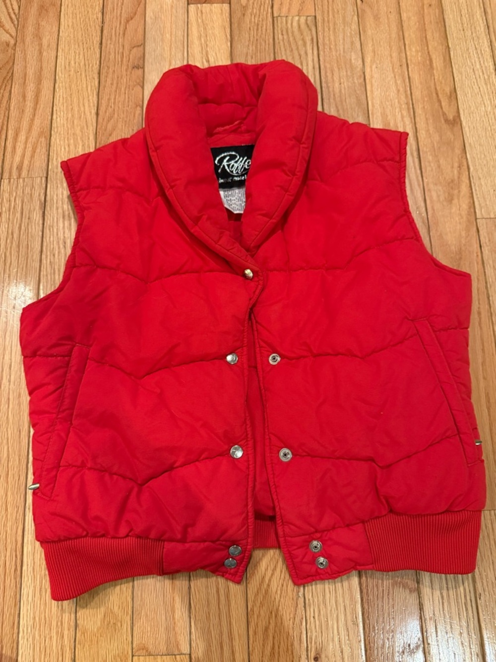 VTG Cropped Red Puffer Vest Size S Western Ski - Picture 5 of 7